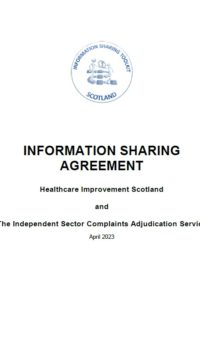 Information sharing with regulator - Scotland (HIS)