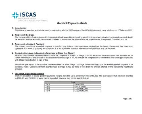 Revision to Goodwill Payment Guide (2022)