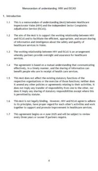 Memorandum of Understanding - Wales (HIW)