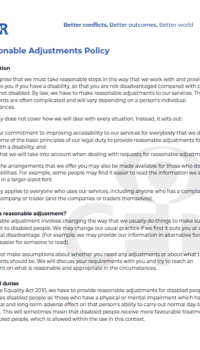 Reasonable Adjustments Policy